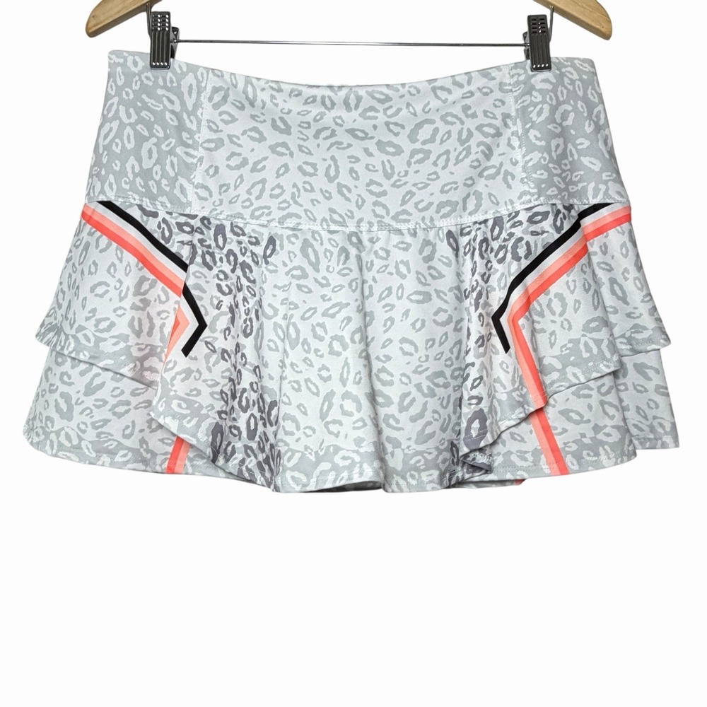 Lucky in Love Womens XL 14 Leopard Tennis Skort Tiered Golf Athletic Skirt - Picture 3 of 10